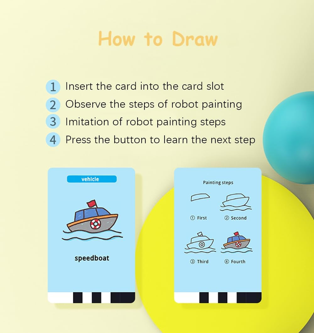 Interactive Drawing Robot for Children Boys Girls,Voice Interactive Educational Painting Toy with 100 Cards for 4 5 6 7 8 9 10 11 12 Years Old Kids Children'S Day Birthday Christmas(Green)
