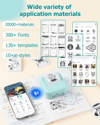 Mini Sticker Printer - Sticker Box Printer AI Smart APP Print Pod Mini Printer Thermal Portable Sticker Maker Machine for Student DIY Scrapbook, Study Notes, Work Plan, Memos, Photo