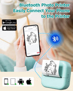 Mini Sticker Printer - Sticker Box Printer AI Smart APP Print Pod Mini Printer Thermal Portable Sticker Maker Machine for Student DIY Scrapbook, Study Notes, Work Plan, Memos, Photo