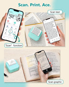 Mini Sticker Printer - Sticker Box Printer AI Smart APP Print Pod Mini Printer Thermal Portable Sticker Maker Machine for Student DIY Scrapbook, Study Notes, Work Plan, Memos, Photo